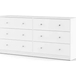 Byrå vit med 6 lådor 143 cm bred