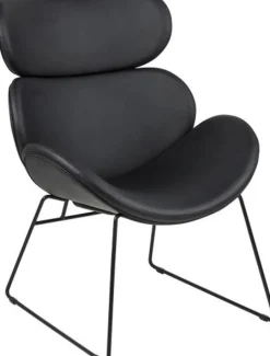 Casar fåtölj i svart PU