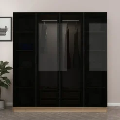 Cavolo garderob 180x52x210 cm - Brun/fume