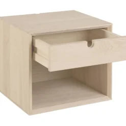 Century vägghängt sängbord med låda i vitpigmenterad ek