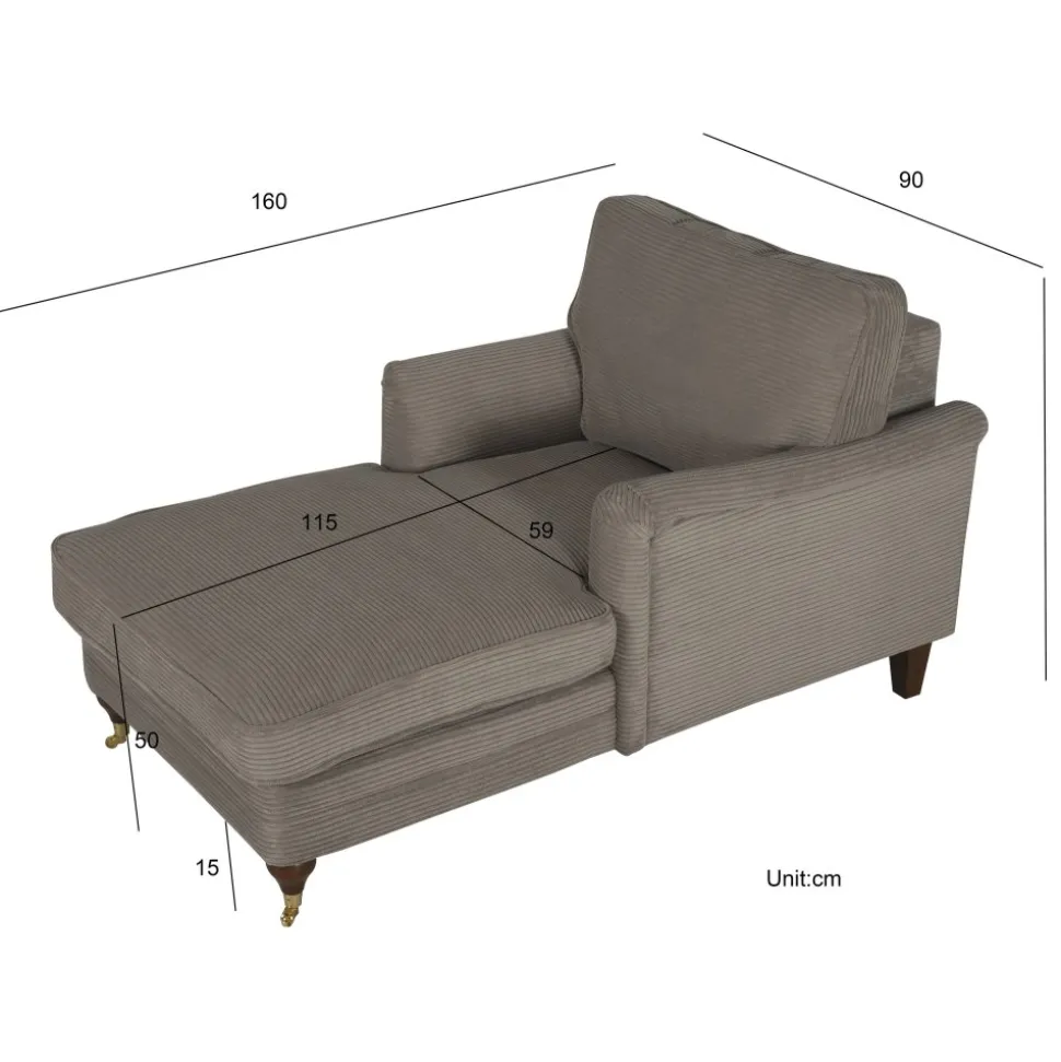 Chaiselounge Howard Watford Deluxe - Grå