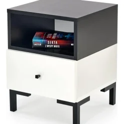 Chantelle sängbord - Vit/svart