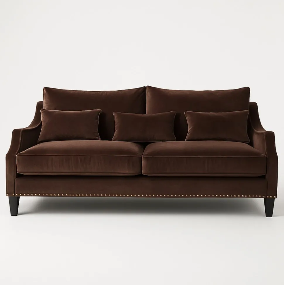 Charles 3-sits soffa - Brun sammet