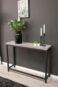 Charlotte avlastningsbord 110 x 30 cm - Svart/betongimitation