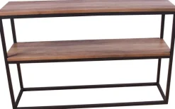 Charlotte avlastningsbord 110 x 30 cm - Svart/teakimitation