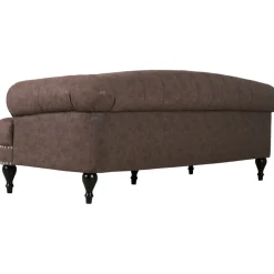 Chesterfieldsoffa 3-sits brun vintage 225 cm bred + Möbeltassar