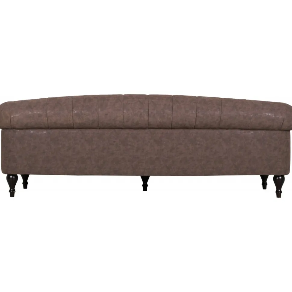 Chesterfieldsoffa 3-sits brun vintage 225 cm bred + Möbeltassar