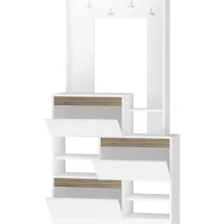 Chop hallmöbel - Vit/valnöt