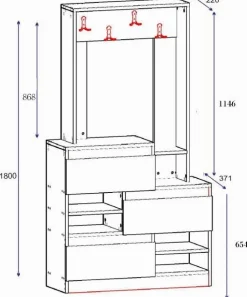 Chop hallmöbel - Vit/valnöt