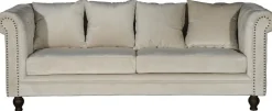 Churchill 3-sits chesterfieldsoffa - Beige sammet