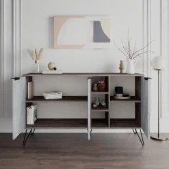 Clara skänk - Mörkbrun/vit marmor