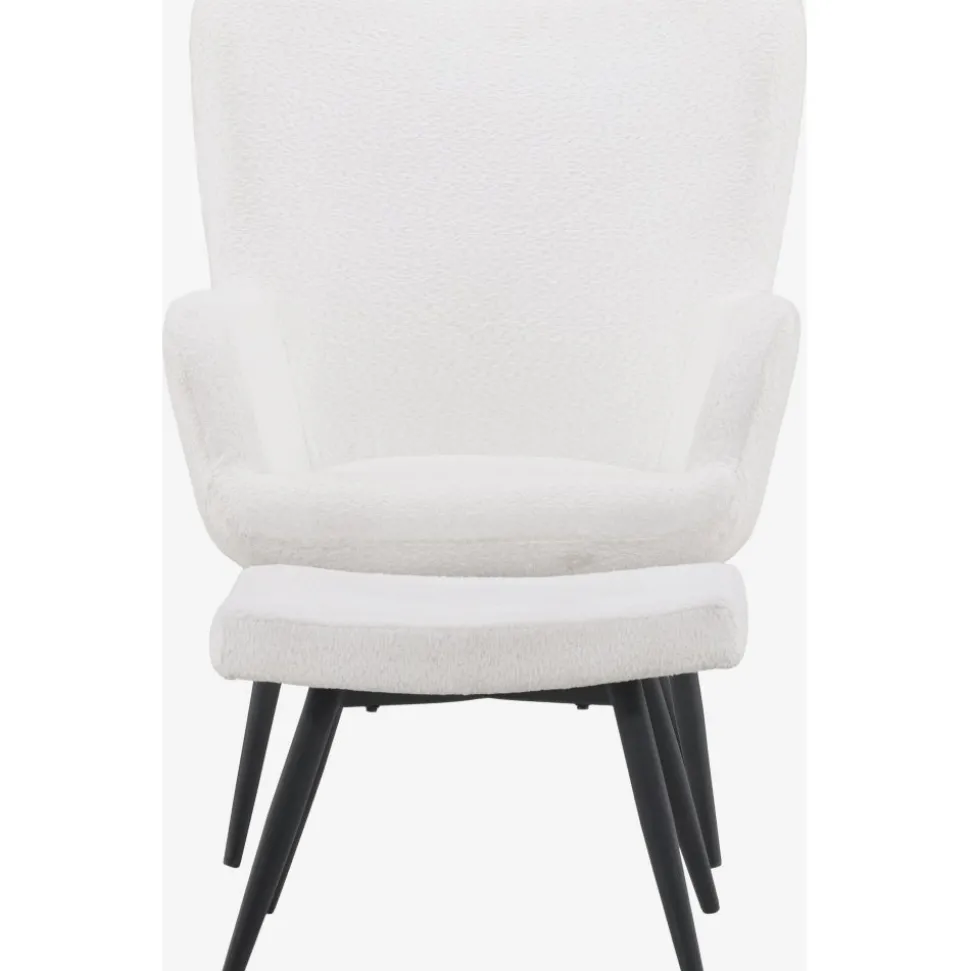 Como fåtölj i vit boucle