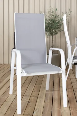 Copacabana karmstol - Grå/Vit + Rengöringsmedel för utemöbler