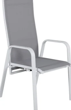 Copacabana karmstol - Grå/Vit + Textilskydd för utemöbler