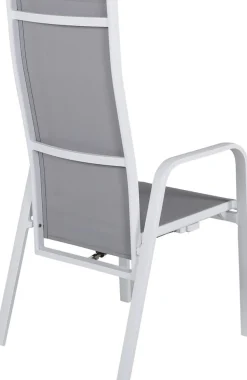 Copacabana karmstol - Grå/Vit + Textilskydd för utemöbler