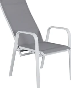 Copacabana karmstol - Grå/Vit + Textilskydd för utemöbler