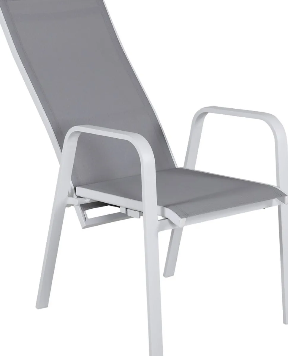 Copacabana karmstol - Grå/Vit + Textilskydd för utemöbler