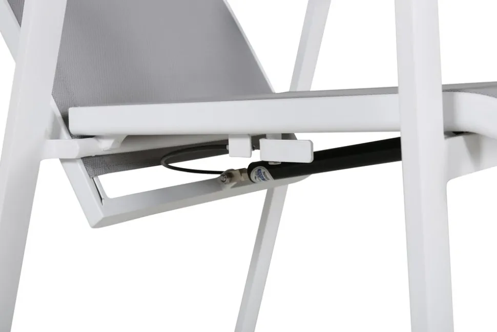 Copacabana karmstol - Grå/Vit + Textilskydd för utemöbler