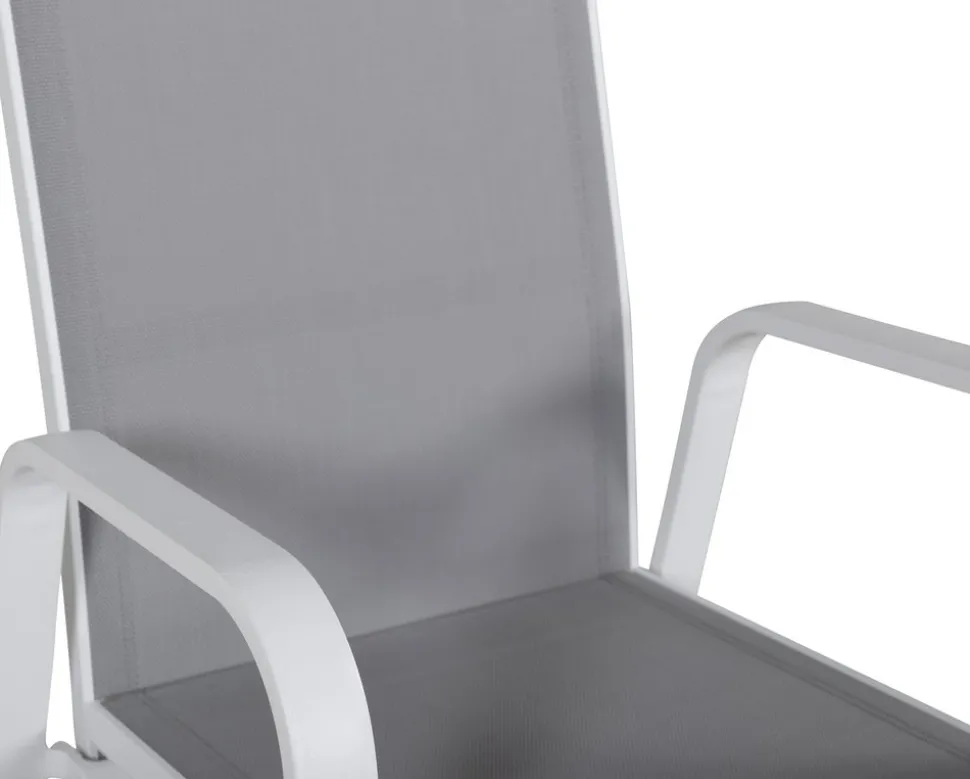 Copacabana karmstol - Grå/Vit + Textilskydd för utemöbler