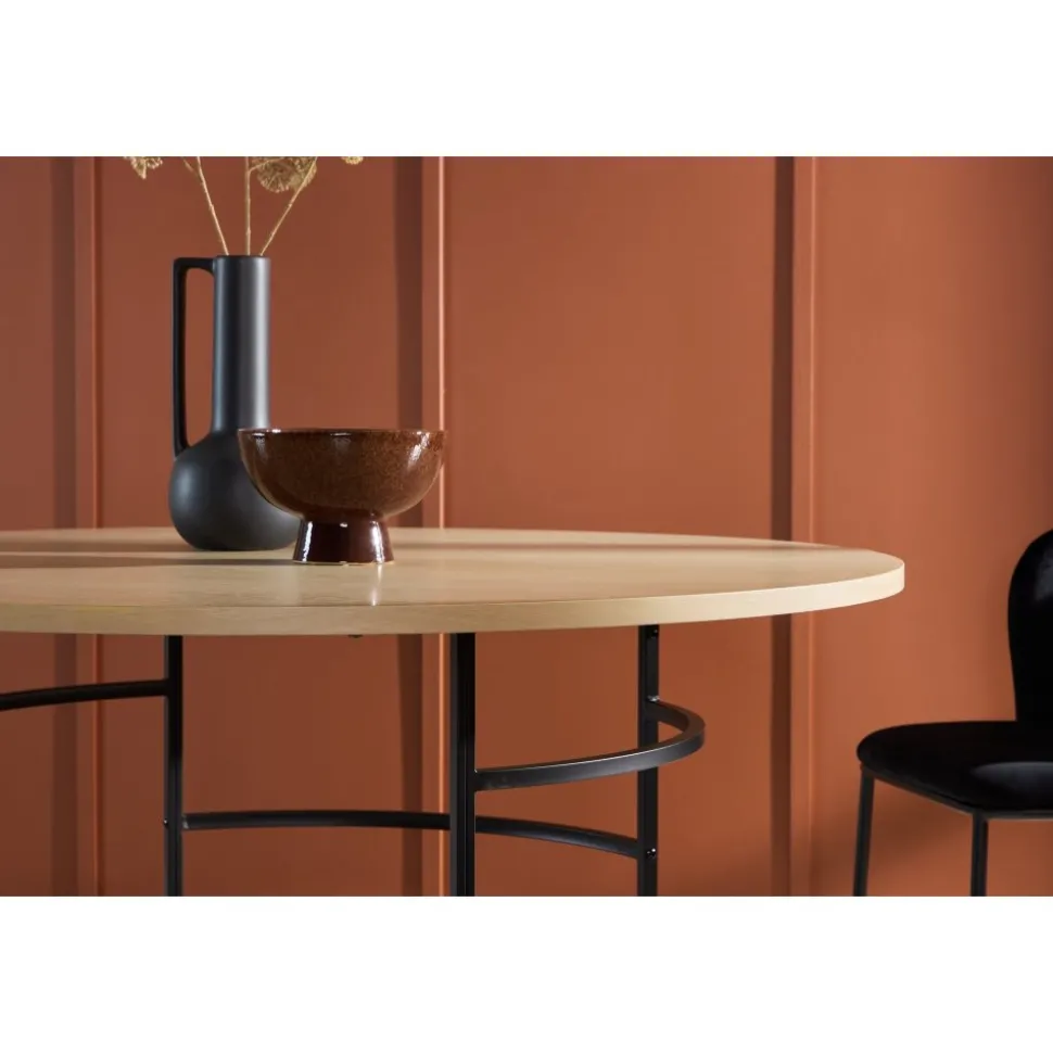 Copenhagen matbord Ø140 cm - Whitewash/svart