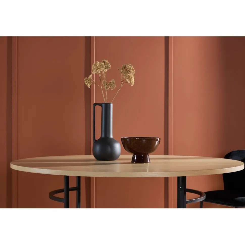 Copenhagen matbord Ø140 cm - Whitewash/svart