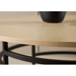 Copenhagen soffbord Ø100 cm - Whitewash/svart