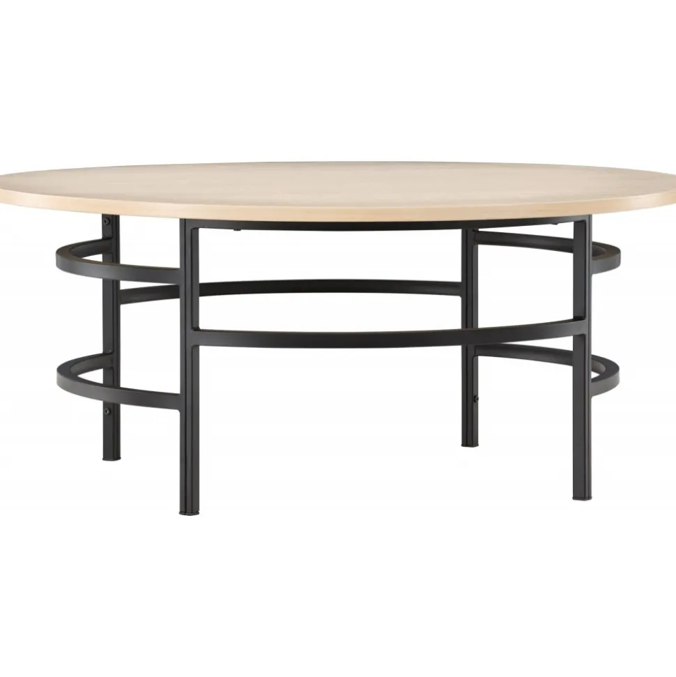 Copenhagen soffbord Ø100 cm - Whitewash/svart