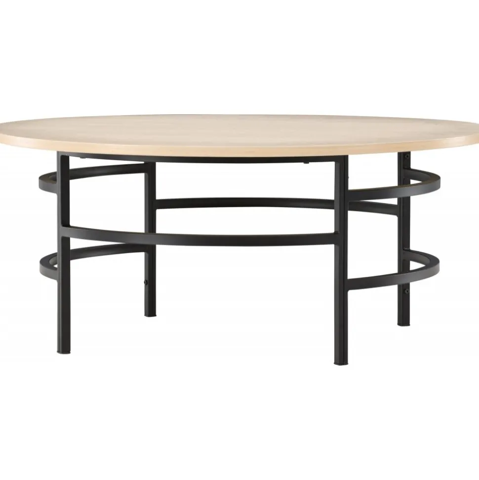 Copenhagen soffbord Ø100 cm - Whitewash/svart