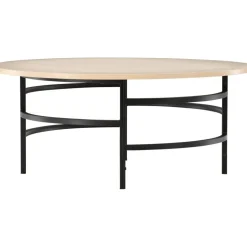 Copenhagen soffbord Ø100 cm - Whitewash/svart