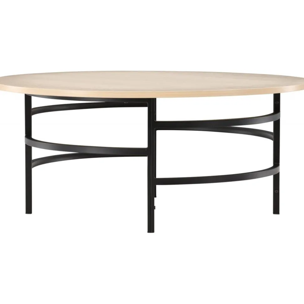 Copenhagen soffbord Ø100 cm - Whitewash/svart