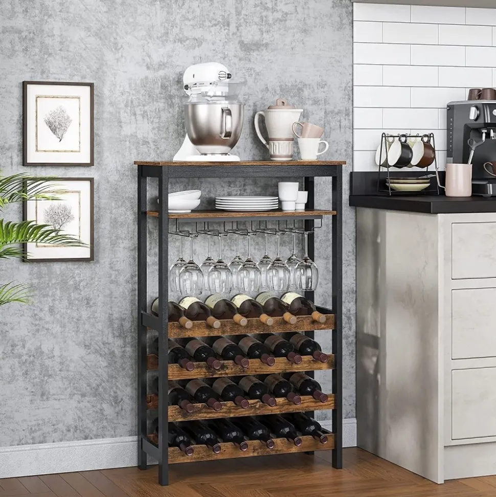 Corriente vinställ - Brun/svart + Möbeltassar