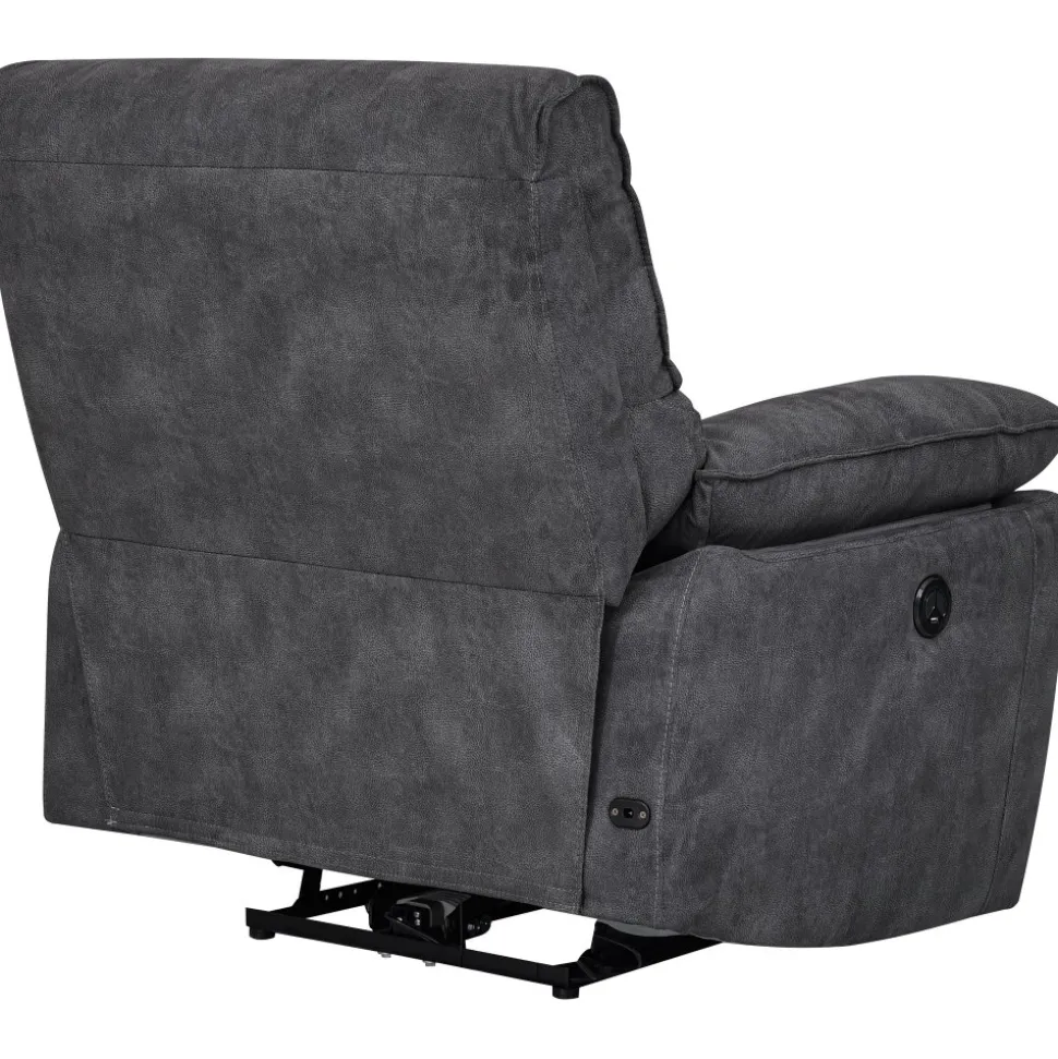 Coventry el reclinerfåtölj grå microfiber + Möbeltassar