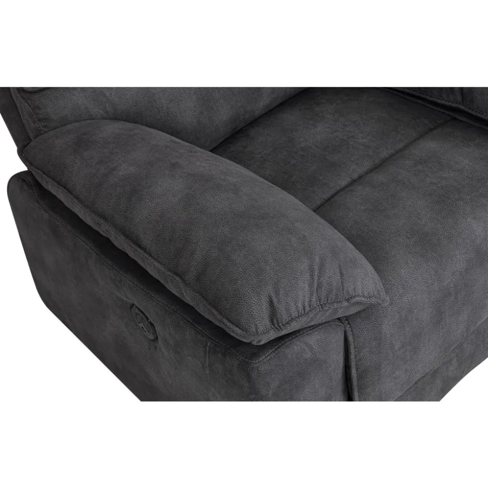 Coventry el reclinerfåtölj grå microfiber + Möbeltassar