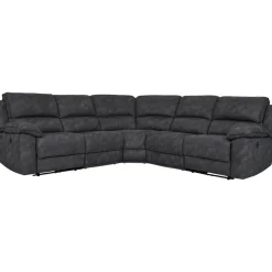 Coventry el-reclinerhörnsoffa grå microfiber