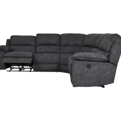 Coventry el-reclinerhörnsoffa grå microfiber