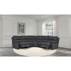 Coventry el-reclinerhörnsoffa grå microfiber