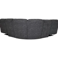 Coventry el-reclinerhörnsoffa grå microfiber + Möbeltassar