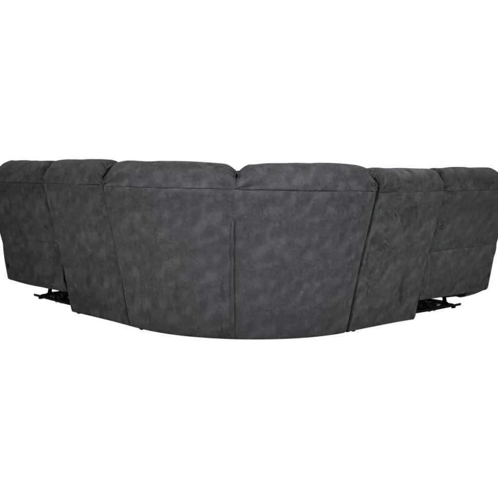 Coventry el-reclinerhörnsoffa grå microfiber + Möbeltassar