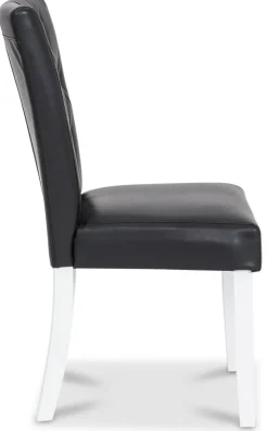 Crocket matstol i svart PU med vita ben