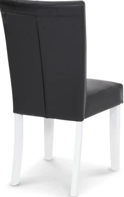 Crocket matstol i svart PU med vita ben