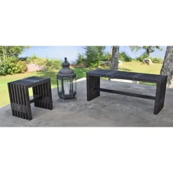 Cuba pall - Svart + Rengöringsmedel för utemöbler