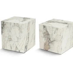 Cubo sidobordset - Vit marmor