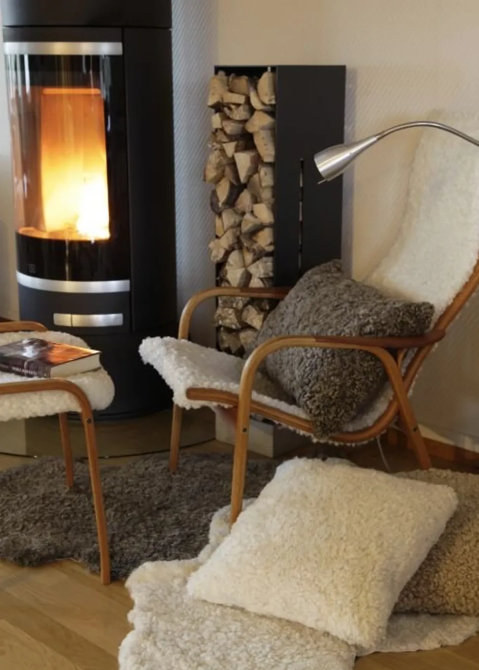 Curly kuddfodral fårskinn Sahara