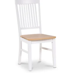 Dalarös matgrupp 180 cm bord vit/ek + 6 st Dalarös matstolar + 6.00 x Stolsdyna