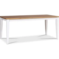 Dalarös matgrupp 180 cm bord vit/ek + 6 st vita Gaston matstolar