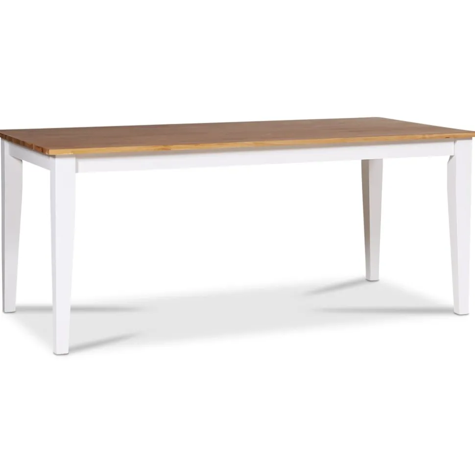 Dalarös matgrupp 180 cm bord vit/ek + 6 st vita Gaston matstolar