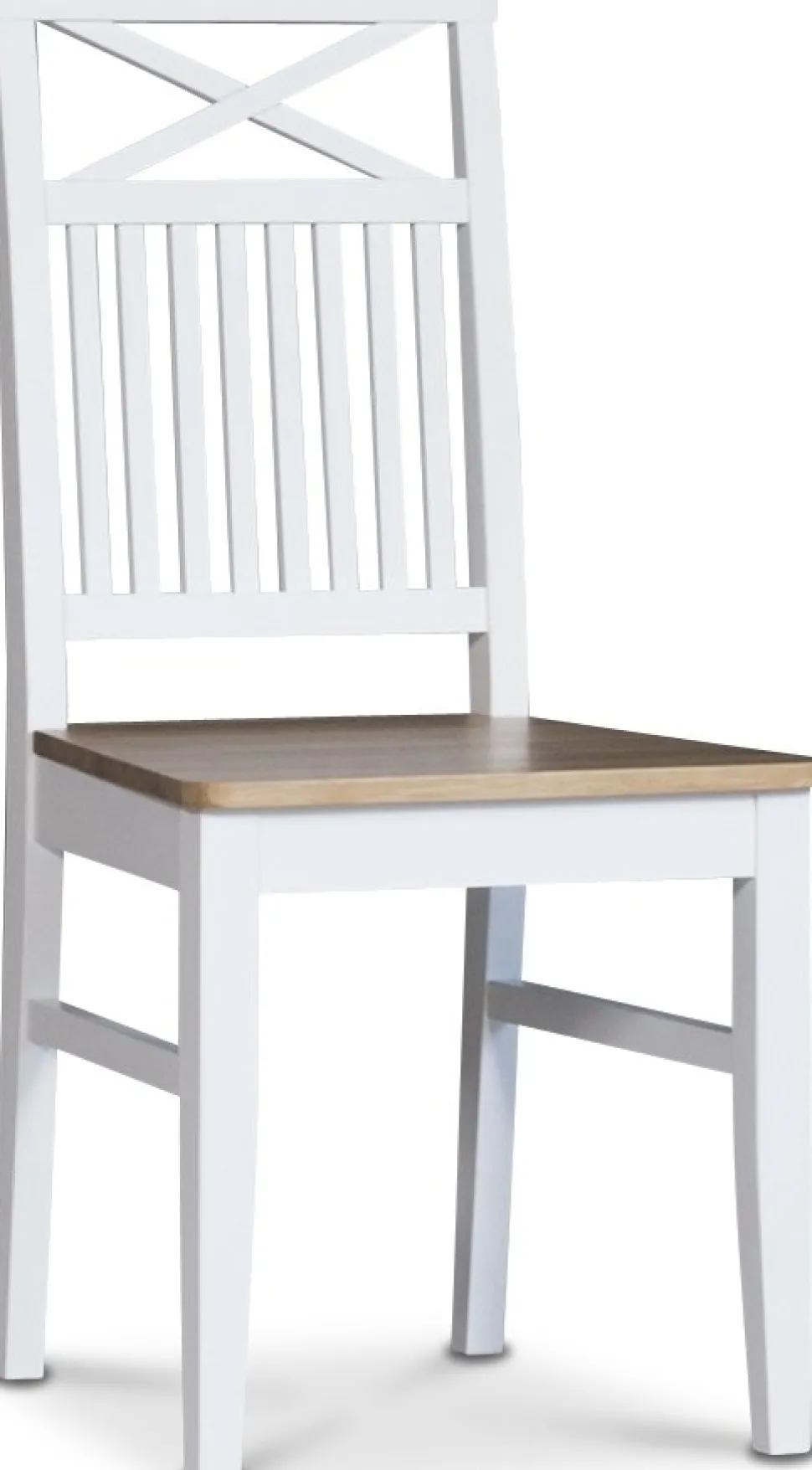 Dalarös matstol med eksits och kryss i rygg - Vit / Oljad ek + Träolja för möbler