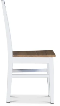 Dalarös matstol med eksits och kryss i rygg - Vit / Oljad ek + Träolja för möbler