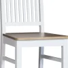 Dalarös matstol med eksits och kryss i rygg - Vit / Oljad ek