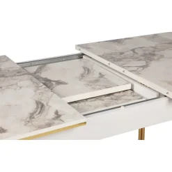 Dalmar matbord 147-182 cm - Guld/vit